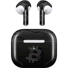 Skinit Skinit Audio Audio Skin متوافق مع Apple Airpods (3rd Gen ، 2021) - Skinit في الأصل تصميم شعار Bitcoin المصمم