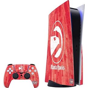 Skinit Decal Gaming Skin Compatible with PS5 Bundle - Officially Licensed NBA Atlanta Hawks Dark Rust Design