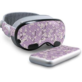 Carbon Fiber Skin Compatible with Apple Vision Pro - Sakura Purple - Premium 3M Vinyl Protective Wrap Decal Cover - Easy to Apply | Crafted in The USA by MightySkins