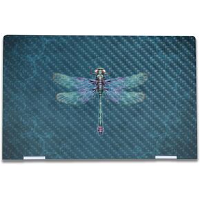Carbon Fiber Laptop Skin Compatible with HP Envy x360 15.6" (2023) - Vibrant Dragonfly - Premium 3M Vinyl Protective Wrap Decal Cover - Easy to Apply | Crafted in The USA by MightySkins