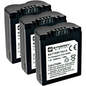 Synergy Digital Digital Camera Batteries, Compatible with Panasonic CGA-S006, CGR-S006, CGR-S006A/1B Digital Camera Batteries (li-ion, 7.4V, 750 mAh), Set of 3