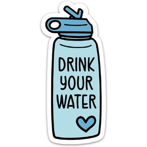 3PCs Drink Your Water Wellness Sticker, Self Care Mental Health Sticker, Hydration Vinyl Waterproof Stickers for Laptop Water Bottle Tumbler Hydroflask Health Awareness Decals Gifts (3 Inches)