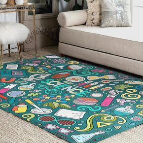 Cartoon Whale Anchor Area Rugs,3x5ft, Funny Cute Sea Animals Area Rugs Non-Slip Easy to Clean Blue Carpet Suitable for Children Young Adults for Living Room Bedroom Bathroom Modern Home Decor in Saudi Arabia