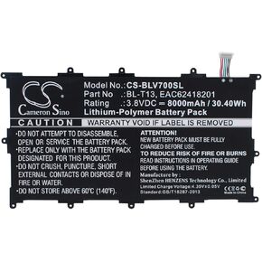 8000mAh/3.8V Battery Replacement for LG G Pad 10.1", G Pad Tablet 10.1", V700, VK700, P/N: BL-T13, EAC62418201