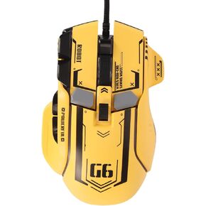 Wired Gaming Mouse, 10 Programmable Buttons, 13 RGB Lighting Modes, 6 Speed 12800dpi, Ergonomic Computer USB Mouse, Support one Key Desktop, 1.75m Cable Length (Yellow)