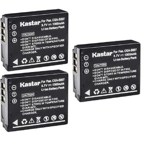 Kastar Battery (3-Pack) for Panasonic Lumix CGA-S007, CGA-S007A, CGA-S007A/1B, CGA-S007E, DMW-BCD10, DE-A25, DE-A26 & Lumix DMC-TZ1, DMC-TZ2, DMC-TZ3, DMC-TZ4, DMC-TZ5, DMC-TZ11, DMC-TZ15, DMC-TZ50