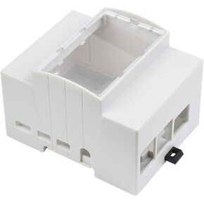 Waveshare Raspberry Pi 4 Case, DIN Rail ABS Case, Clear Top Window, Large Inner Space, Compatible with Various Raspberry Pi HATs