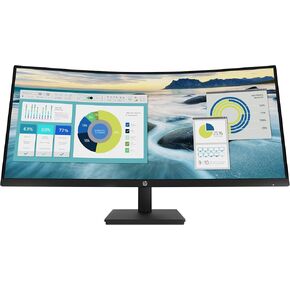 HP P34HC G4 34" WQHD Curved Screen Edge LED LCD Monitor - Vertical Alignment - 3440 x 1440-250 Nit - 100 Hz RR - HDMI - Display Port - Black (Renewed)