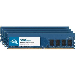 OWC 64GB (4x16GB) RAM Compatible with Synology RackStation RS3621RPxs and RS3621xs+ DDR4 2666MHz PC4-21300 ECC Unbuff UDIMM 2Rx8 1.2V Memory for NAS, RackStation, FlashStation, & NVR DVA