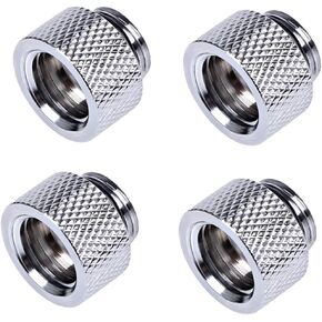 Alphacool HF G1/4" Male to Female Extender Fitting, 10mm, Deep Black, 4-Pack