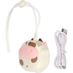 Mini Hanging Neck Fan USB Rechargeable Bladeless Cow Necklace Fan for Outdoor Activities (Blue)