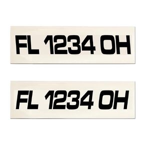 Kayak Boat Watercraft Registration Hull Numbers Vinyl Decal Sticker Set of 2 Decals (White)
