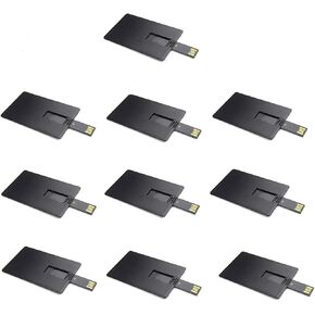 100 Pack Business Credit White/Black Card 2.0- USB Flash Drives (2.0/8GB, Black)