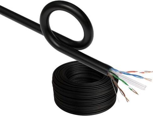 1000ft Plenum Cat6 Solid 23AWG Network Cable, CMP Rated 550MHz UTP Copper Clad Aluminum (CCA), Bulk Pull Box (Black) in Kuwait