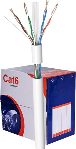 1000ft Plenum Cat6 Solid 23AWG Network Cable, CMP Rated 550MHz UTP Copper Clad Aluminum (CCA), Bulk Pull Box (Black) in Kuwait