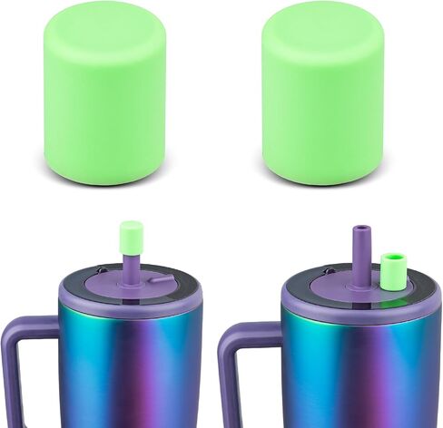 TERPINK 2 Pack Magnetic Straw Caps Compatible with BrüMate All Era and Resa Tumblers, Silicone Straw Caps Toppers Compatible with Brumate Accessories, Straw Covers Protectors BPA Free (Black) in Kuwait