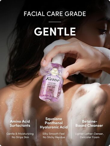 Kustie Brighten Cherry Blossom Travel Size Body Wash - Sample Perfume Shower Gel with Squalane & Hyaluronic to Antioxidant, Hydrate Skin丨Sakura & Niacinamide Add丨Paraben, Phthalate Free丨3.38 fl oz x 3 in Saudi Arabia