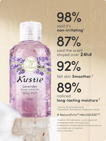 Kustie Brighten Cherry Blossom Travel Size Body Wash - Sample Perfume Shower Gel with Squalane & Hyaluronic to Antioxidant, Hydrate Skin丨Sakura & Niacinamide Add丨Paraben, Phthalate Free丨3.38 fl oz x 3 in Saudi Arabia