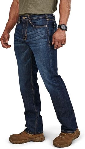 5.11 Tactical Defender-Flex Straight Jeans, Mechanical Stretch Fabric, Classic Pockets, Style 74477 Long Classic Pants in Saudi Arabia