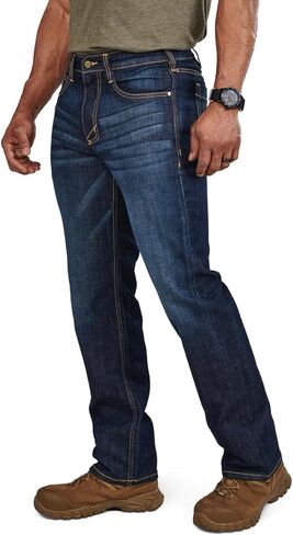 5.11 Tactical Defender-Flex Straight Jeans, Mechanical Stretch Fabric, Classic Pockets, Style 74477 Long Classic Pants in Saudi Arabia
