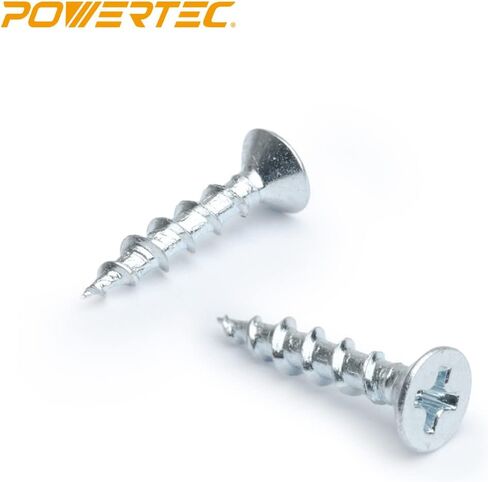 POWERTEC QWS1008#14 براغي خشبية 1-1/2 بوصة، مجموعة براغي خشب سوداء ذات رأس تروس فيليبس - 100 قطعة in Saudi Arabia
