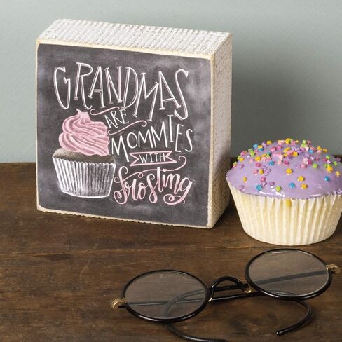Primitives by Kathy Classic Box Sign, 3" Square, TGIF Grandma in Saudi Arabia