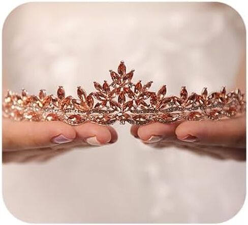 Wekicici Rhinestone Blue Crystal Leaves Tiara Queen Princess Crown for Women Wedding Headband Costume Accessories for Pageants Wedding Prom Birthday in Kuwait