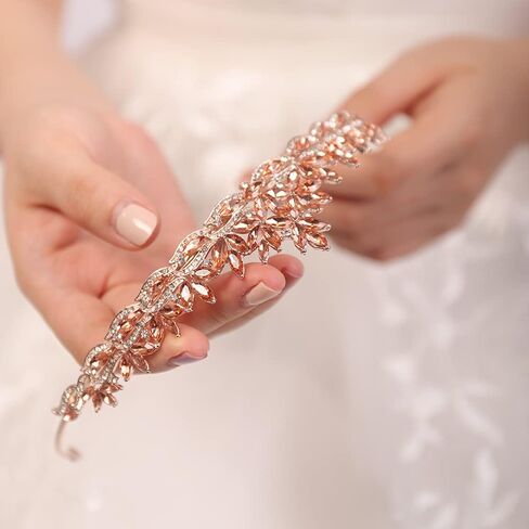 Wekicici Rhinestone Blue Crystal Leaves Tiara Queen Princess Crown for Women Wedding Headband Costume Accessories for Pageants Wedding Prom Birthday in Kuwait