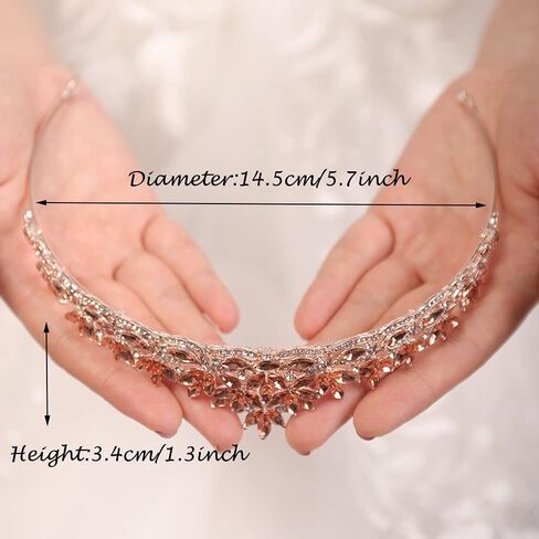 Wekicici Rhinestone Blue Crystal Leaves Tiara Queen Princess Crown for Women Wedding Headband Costume Accessories for Pageants Wedding Prom Birthday in Kuwait