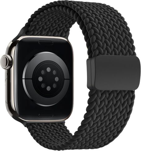 نطاق مطار مضفر متوافق مع فرقة Apple Watch 38 مم 40 مم 41 مم 42 مم 44 مم 45 مم 46 مم 49 مم من الرجال ، حزام المشبك المغناطيسي المرن النايلون القابل للتعديل لسلسلة IWatch 10 9 8 7 6 5 4 3 2 1 SE Ultra in Kuwait