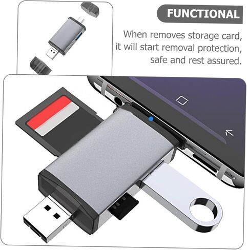 POPETPOP OTG Memory Card Reader USB Hub Adapter for USB C Cards Portable OTG Converter for Laptops Phones Tablets Efficient Data Transfer Safe Removal Protection in Saudi Arabia