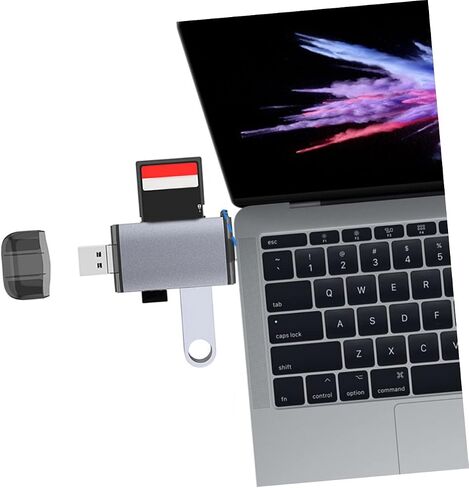POPETPOP OTG Memory Card Reader USB Hub Adapter for USB C Cards Portable OTG Converter for Laptops Phones Tablets Efficient Data Transfer Safe Removal Protection in Saudi Arabia
