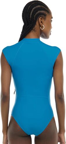 Body Glove Women's Standard Manny Zip Front Cap-Sleeve One Piece Swimsuit with UPF 50+ in Saudi Arabia