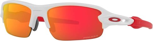 Oakley Youth OJ9008 Flak XXS Square Sunglasses, Matte White/Prizm Sapphire, 58 mm in Saudi Arabia
