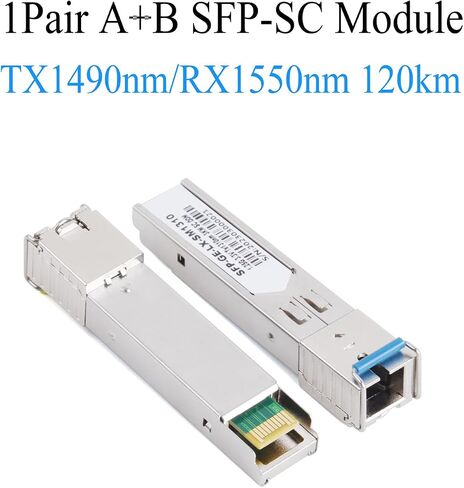 1/5/10Pair Gigabit Fiber SFP Module Fiber Transceiver - 1000M, 1.25G, SC Connector, 1310nm/1490nm/1550nm Single Mode AB Fit for Ethernet Switch (1 Pair, 120KM) in Kuwait