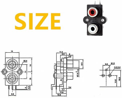 Oiyagai 10 Pack 2 RCA Female Jack Connectors for PCB Mounting – Dual AV Audio Video Sockets for DIY Electronics and Amplifier Projects in Kuwait