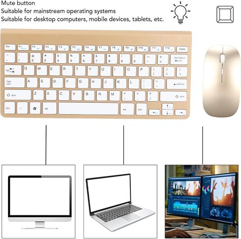 مجموعة الماوس لوحة المفاتيح 2.4G USB رقيقة محفورة المفاتيح المحصورة بائعي الكلام لوحات مفاتيح الكمبيوتر الماوس لأجهزة كمبيوتر سطح المكتب (الفضة) in Saudi Arabia