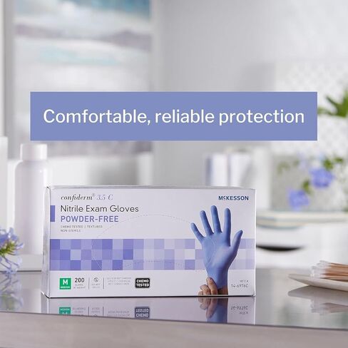 قفاز فحص النتريل McKesson Confiderm® 3.5C، كبير، أزرق in Saudi Arabia