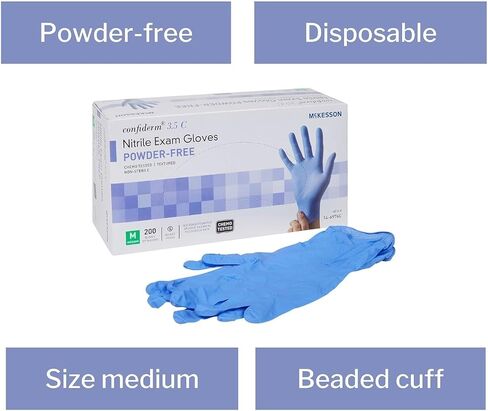 قفاز فحص النتريل McKesson Confiderm® 3.5C، كبير، أزرق in Saudi Arabia