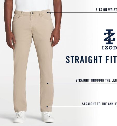 IZOD Mens Sportflex Max Straight Fit Chino Pants (Cadet Navy, 36Wx32L) in Saudi Arabia