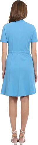 Maggy London Women's Notch Mock Neck Fit and Flare Crepe Dress in Saudi Arabia