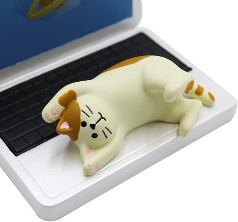 Suillty Lovely Cat Lay on Magic Book Cell Phone Stand Holder,Desktop Animal Smartphone Support Cradle Dock Table Decoration in Saudi Arabia