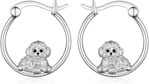 French Bulldog Earrings 925 Sterling Silver French Bulldog Dog Hoop Earrings Animal Dog Jewelry Gifts For Women Girls in Saudi Arabia