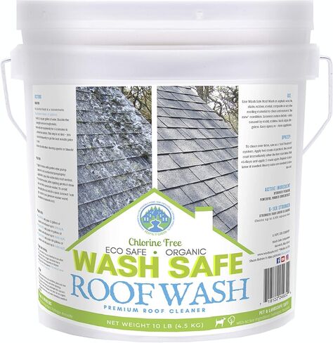 Wash Safe™ ROOF WASH منظف الأسطح العضوي والآمن للبيئة، 3 رطل | مركز شفاف وخالي من مواد التبييض | تنظيف ما يصل إلى 3000 قدم مربع من الألواح أو البلاط من الأسفلت والخشب والأردواز والسيراميك in Kuwait