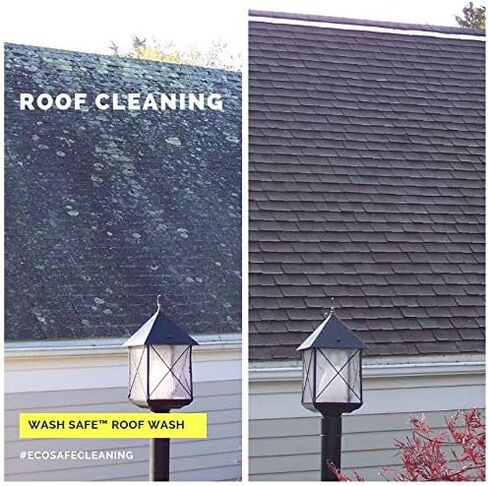 Wash Safe™ ROOF WASH منظف الأسطح العضوي والآمن للبيئة، 3 رطل | مركز شفاف وخالي من مواد التبييض | تنظيف ما يصل إلى 3000 قدم مربع من الألواح أو البلاط من الأسفلت والخشب والأردواز والسيراميك in Kuwait