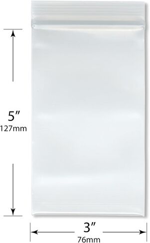 Plymor 3" x 5" (Pack of 100), 8 Mil Extra Thick Heavy Duty Zipper Reclosable Plastic Bags in Saudi Arabia