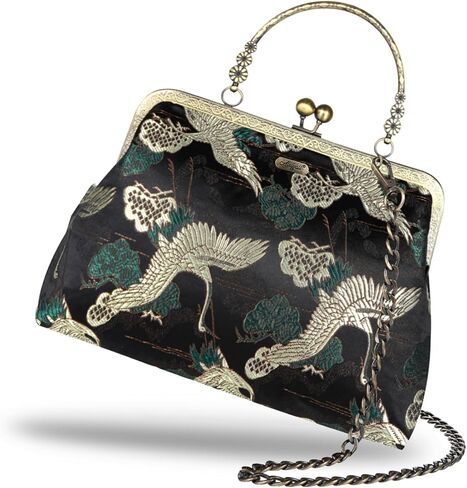 Abuyall Floral Top-Handle Handbag, Kiss Lock Evening Bag for Women, Vintage Handbag in Saudi Arabia