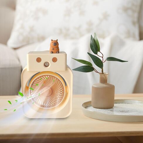 Water Mister Fan,3-speed Cool Air Fan | Spray Hydration Humidifier USB Charging Compact for Outdoor Kitchen Truck Greenhouse Construction Beach Car Bathroom Camping in Saudi Arabia