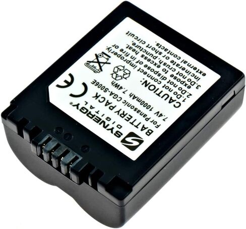 بطاريات الكاميرا الرقمية الرقمية التآزر ، متوافقة مع بطاريات الكاميرا الرقمية Panasonic CGA-S006 ، CGR-S006 ، CGR-S006A/1B (LI-ION ، 7.4 فولت ، 750 مللي أمبير) ، مجموعة من 3 in Saudi Arabia