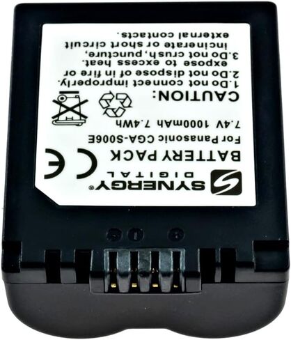 بطاريات الكاميرا الرقمية الرقمية التآزر ، متوافقة مع بطاريات الكاميرا الرقمية Panasonic CGA-S006 ، CGR-S006 ، CGR-S006A/1B (LI-ION ، 7.4 فولت ، 750 مللي أمبير) ، مجموعة من 3 in Saudi Arabia